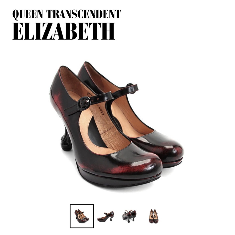 Fluevog Queen Trancendent Elizabeth Burgandy size 8.5